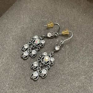 Silver Rhinestone Chandelier Earring